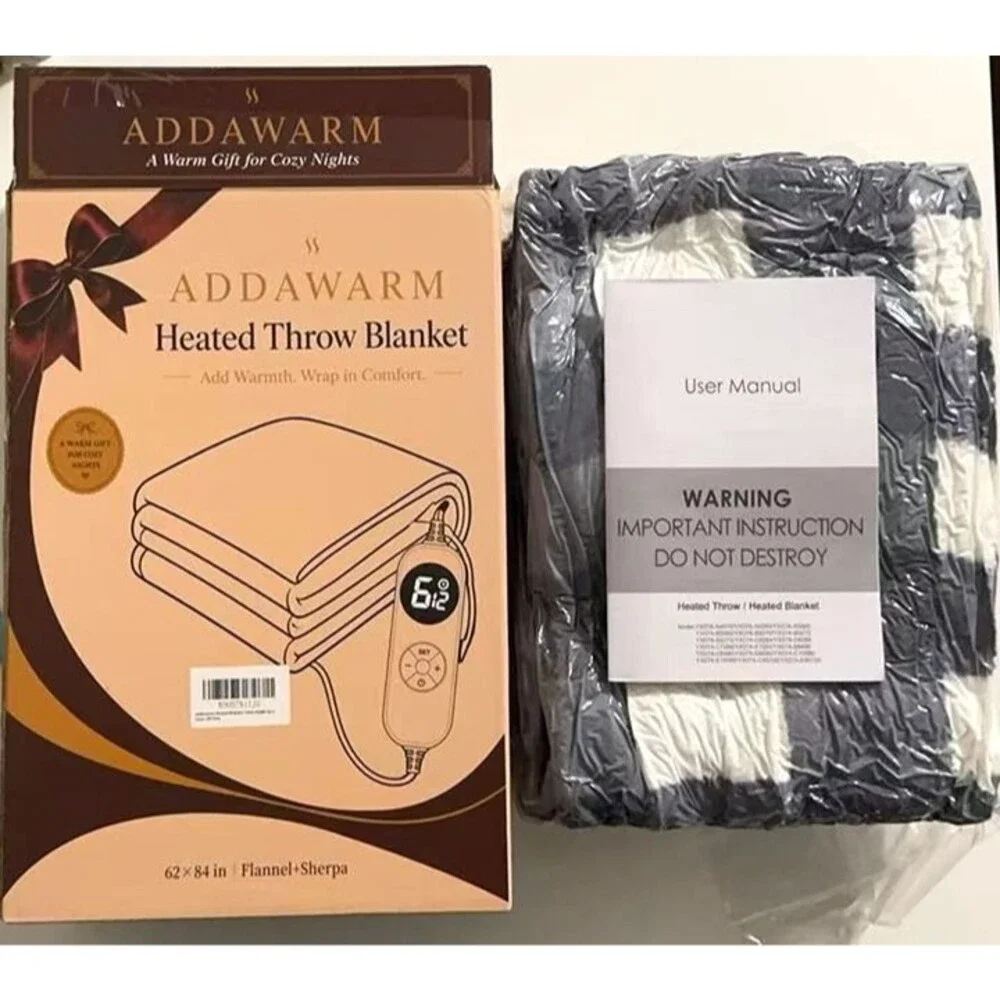 Heated Blanket Twin 62x84 Inch Auto-Off
